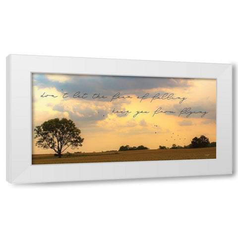 Fear of Falling White Modern Wood Framed Art Print by Quillen, Donnie