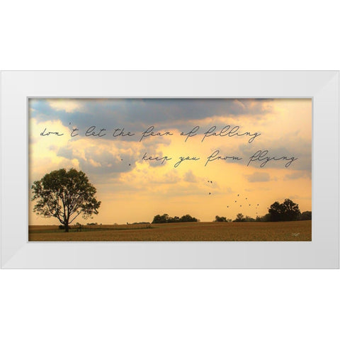 Fear of Falling White Modern Wood Framed Art Print by Quillen, Donnie