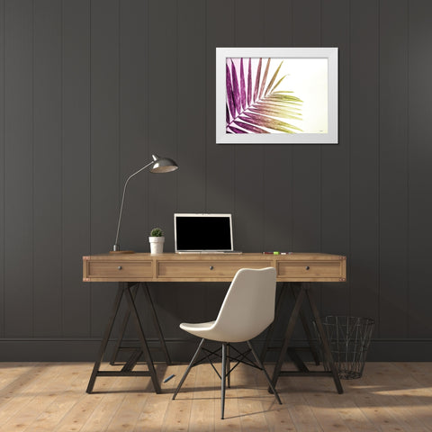 Rainbow Leaf White Modern Wood Framed Art Print by Quillen, Donnie