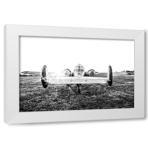 Airport Sunset   White Modern Wood Framed Art Print by Quillen, Donnie