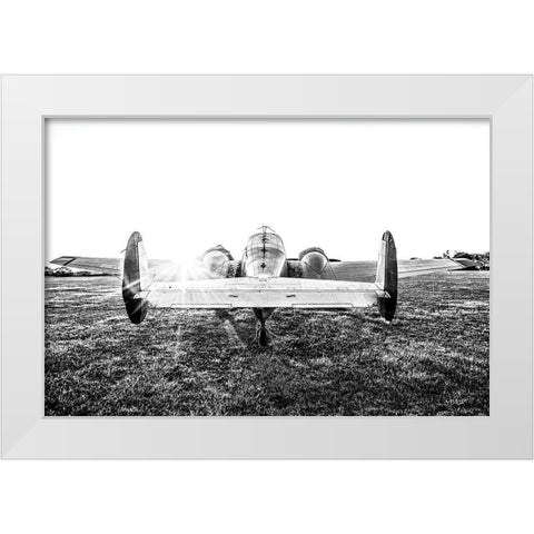Airport Sunset   White Modern Wood Framed Art Print by Quillen, Donnie