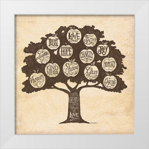 Family Attributes I White Modern Wood Framed Art Print by Strain, Deb