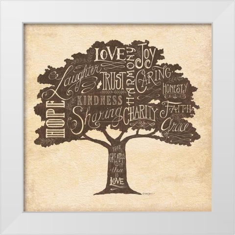 Family Attributes II White Modern Wood Framed Art Print by Strain, Deb