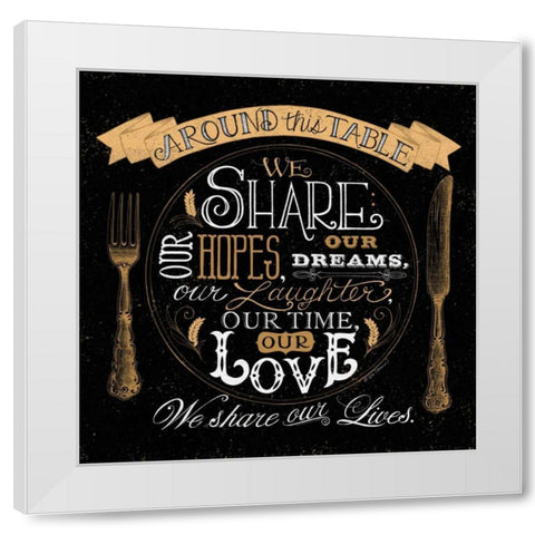 Around This Table  White Modern Wood Framed Art Print by Strain, Deb