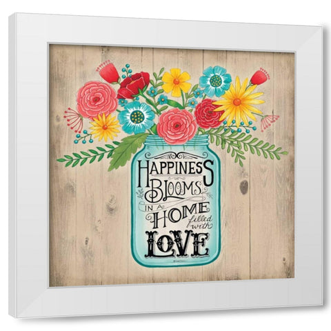 Home Filled with Love White Modern Wood Framed Art Print by Strain, Deb