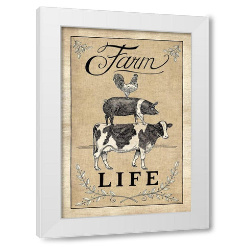 Farm Life White Modern Wood Framed Art Print by Strain, Deb