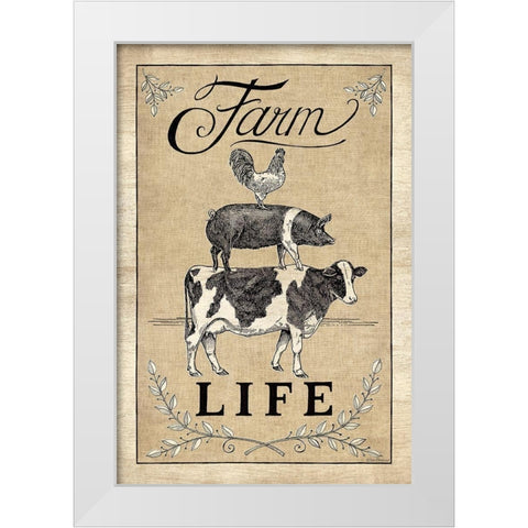 Farm Life White Modern Wood Framed Art Print by Strain, Deb