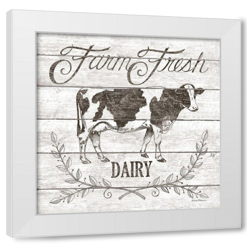 Farm Fresh Dairy White Modern Wood Framed Art Print by Strain, Deb