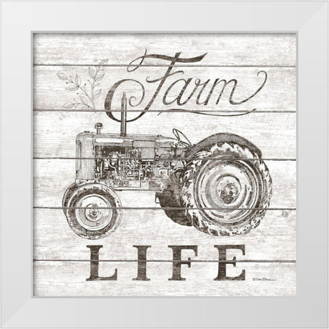 Farm Life White Modern Wood Framed Art Print by Strain, Deb