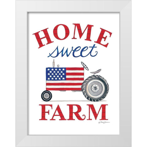 Home Sweet Farm White Modern Wood Framed Art Print by Strain, Deb