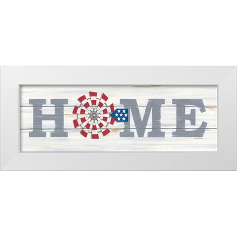 Patriotic Home White Modern Wood Framed Art Print by Strain, Deb