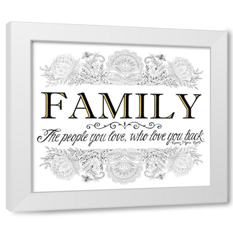 Family White Modern Wood Framed Art Print by Strain, Deb