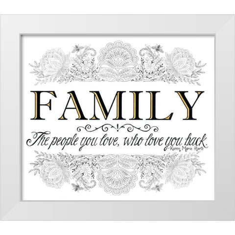 Family White Modern Wood Framed Art Print by Strain, Deb
