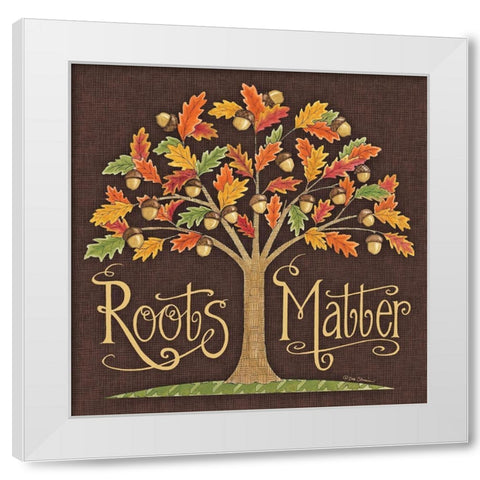 Roots Matter White Modern Wood Framed Art Print by Strain, Deb