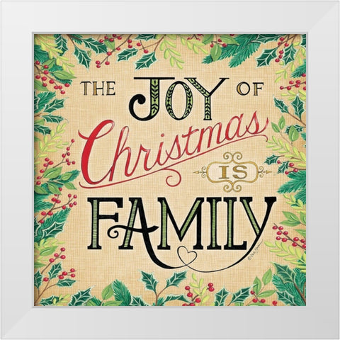 Joy of Christmas  White Modern Wood Framed Art Print by Strain, Deb