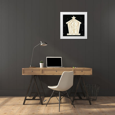 Joy Manger White Modern Wood Framed Art Print by Strain, Deb