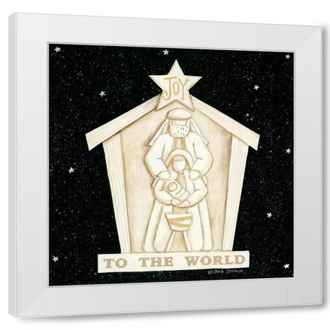 Joy Manger White Modern Wood Framed Art Print by Strain, Deb