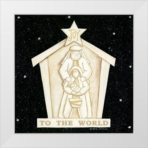 Joy Manger White Modern Wood Framed Art Print by Strain, Deb