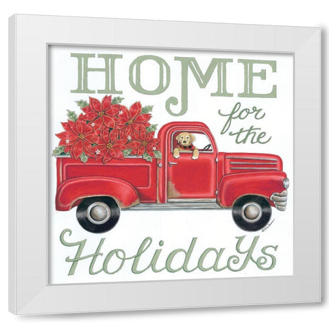 Home for the Holidays White Modern Wood Framed Art Print by Strain, Deb