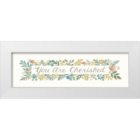 You Are Cherished White Modern Wood Framed Art Print by Strain, Deb