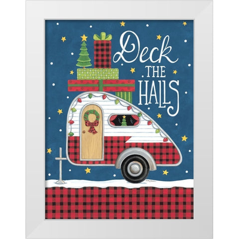 Deck the Halls Camper White Modern Wood Framed Art Print by Strain, Deb
