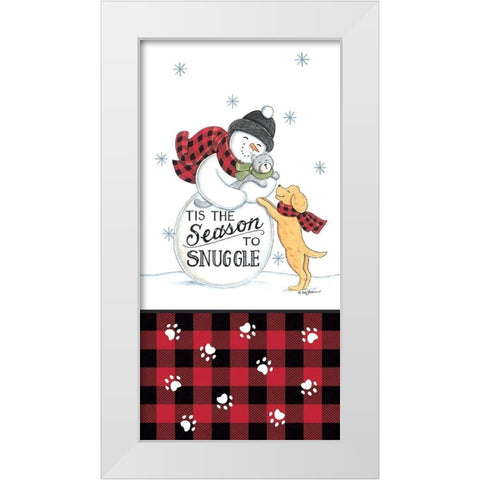 The Season to Snuggle White Modern Wood Framed Art Print by Strain, Deb