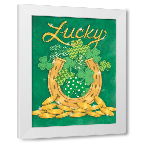 Lucky Horseshoe White Modern Wood Framed Art Print by Strain, Deb