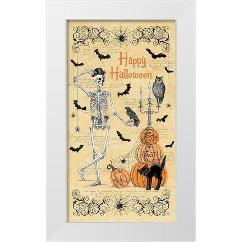 Happy Halloween White Modern Wood Framed Art Print by Strain, Deb