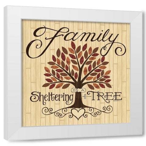Sheltering Tree White Modern Wood Framed Art Print by Strain, Deb