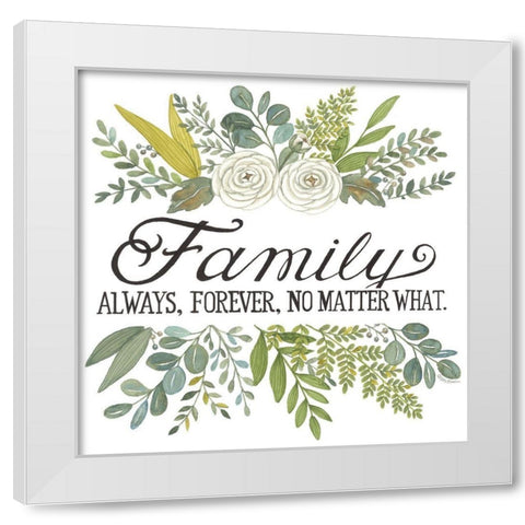 Family Always-Forever White Modern Wood Framed Art Print by Strain, Deb
