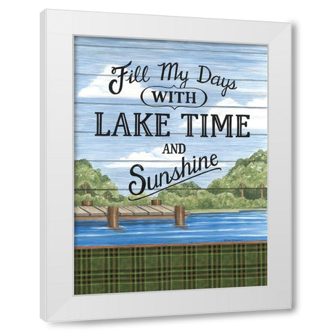 Filly My Days with Lake Time White Modern Wood Framed Art Print by Strain, Deb