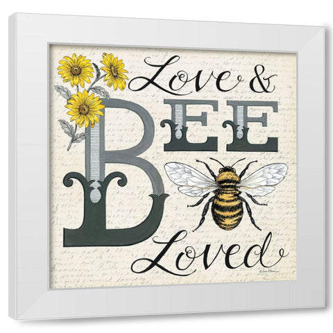 Love And Bee Loved White Modern Wood Framed Art Print by Strain, Deb