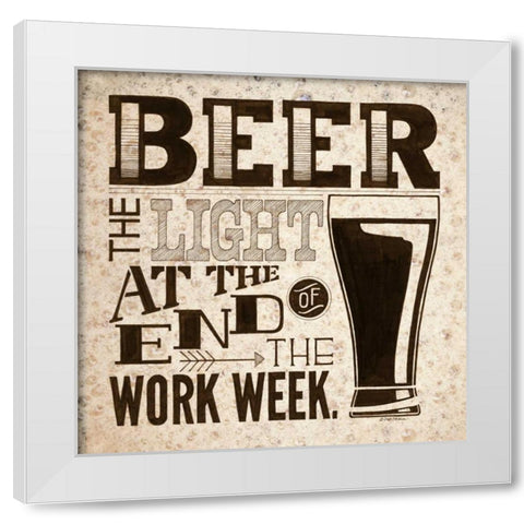 Work Week White Modern Wood Framed Art Print by Strain, Deb