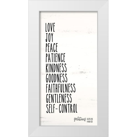 Love Joy Peace White Modern Wood Framed Art Print by Imperfect Dust