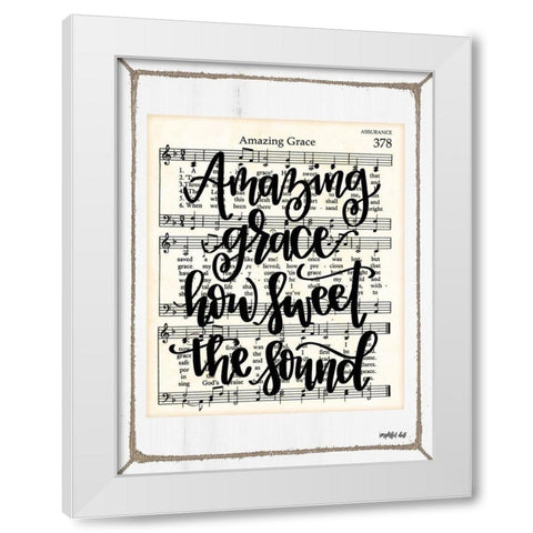 Amazing Grace White Modern Wood Framed Art Print by Imperfect Dust