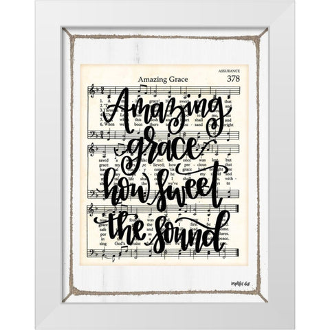 Amazing Grace White Modern Wood Framed Art Print by Imperfect Dust