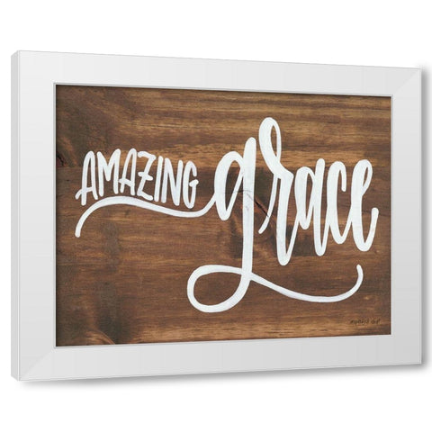 Amazing Grace White Modern Wood Framed Art Print by Imperfect Dust