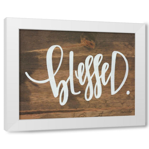 Blessed White Modern Wood Framed Art Print by Imperfect Dust