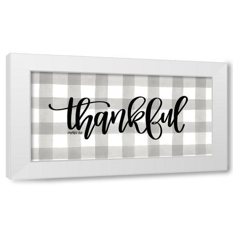 Thankful White Modern Wood Framed Art Print by Imperfect Dust