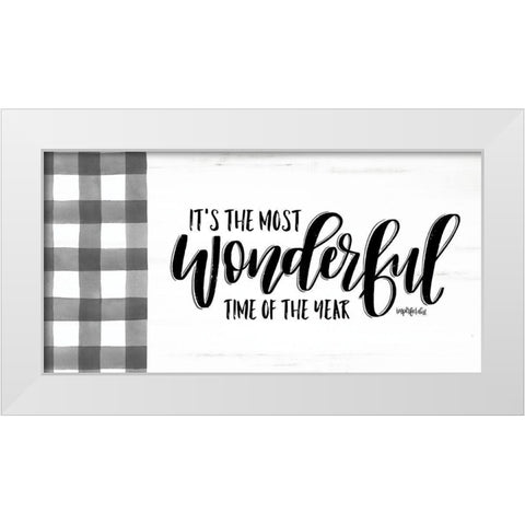 Its the Most Wonderful Time White Modern Wood Framed Art Print by Imperfect Dust