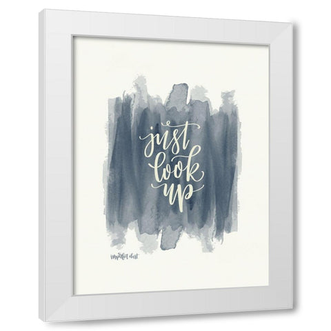 Just Look Up White Modern Wood Framed Art Print by Imperfect Dust