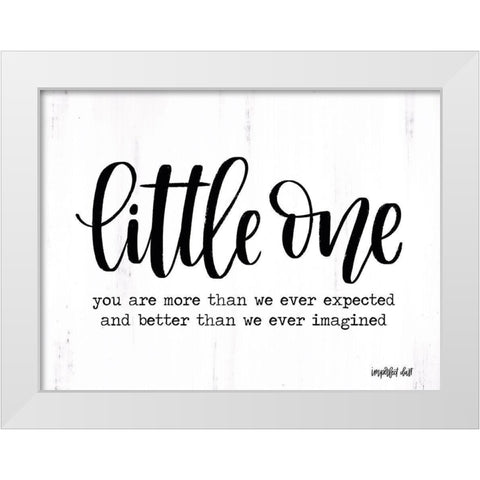 Little One White Modern Wood Framed Art Print by Imperfect Dust