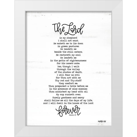 Psalm 23 White Modern Wood Framed Art Print by Imperfect Dust