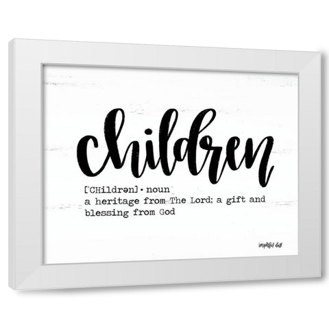 Children White Modern Wood Framed Art Print by Imperfect Dust