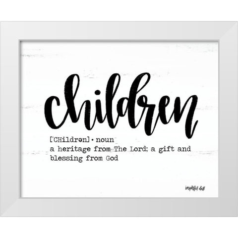 Children White Modern Wood Framed Art Print by Imperfect Dust