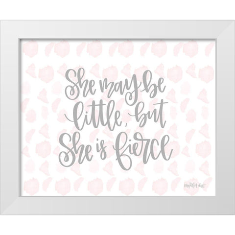 She is Fierce White Modern Wood Framed Art Print by Imperfect Dust