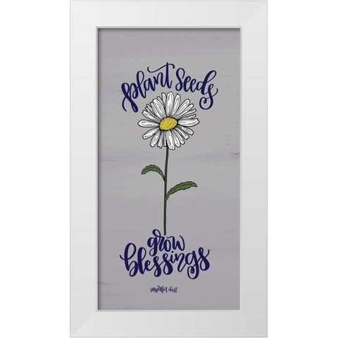 Plant Seeds White Modern Wood Framed Art Print by Imperfect Dust