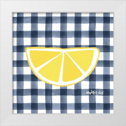 Half Lemon White Modern Wood Framed Art Print by Imperfect Dust