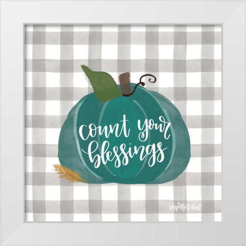 Count Your Blessing White Modern Wood Framed Art Print by Imperfect Dust