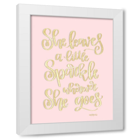 She Leaves a Little Sparkle I White Modern Wood Framed Art Print by Imperfect Dust